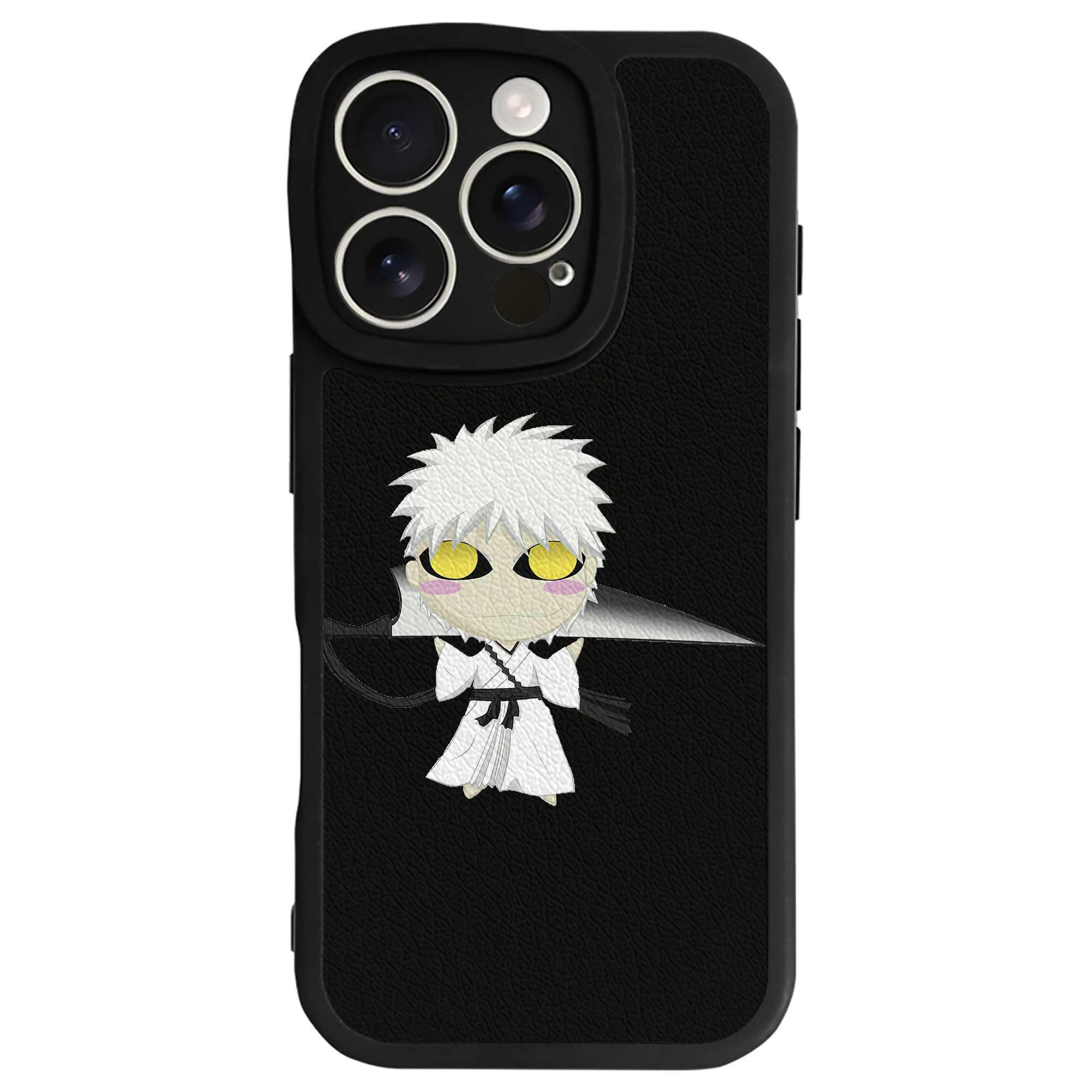 ブリーチ 黒崎一護（くろさき いちご）BLEACH Kurosaki Ichigo 【iPhone 16シリーズ対応】シリコンスマホケース（レザー調） 材質：シリコン